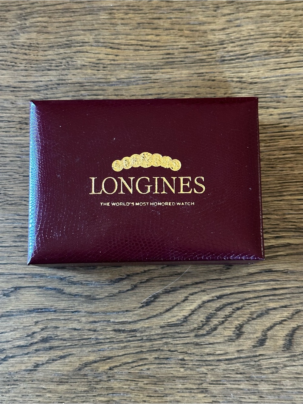 Stunning Vintage Longines Burgundy and Gold Watch Presentation Box